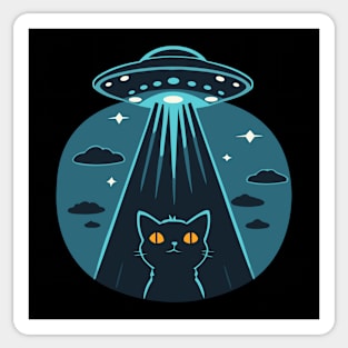 Funny UFO with Cat Sticker